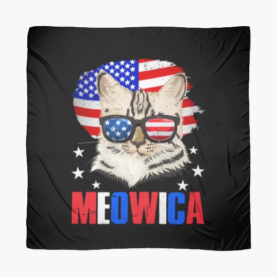 Meowica Cat lover Independence Day Patriotic Scarves