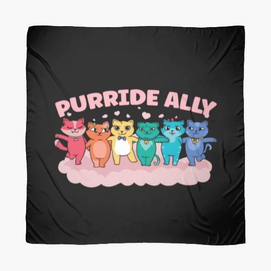 Purride Ally Cat Rainbow LGBT Pride Month Feline Scarves