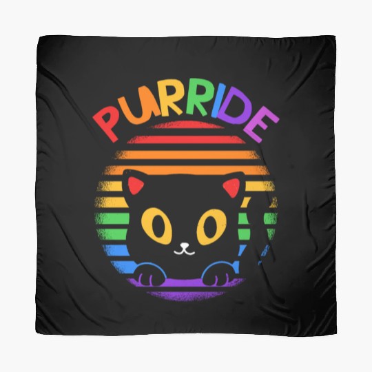 Purride Ally Cat Rainbow LGBT Pride Month Feline Scarves