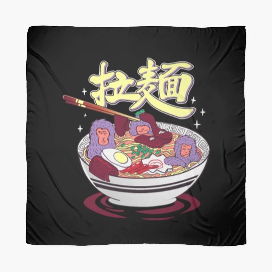 Japanese monkeys in a ramen hot spring Scarves