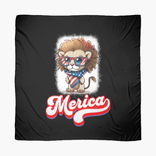 4th Of July Patriotic Lion Merica Scarves