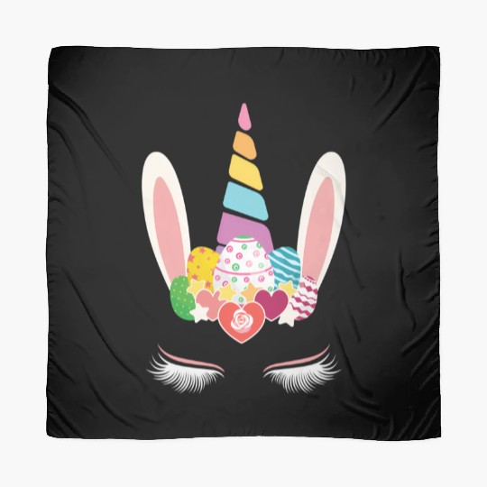 Happy Easter Unicorn Bunny Ears Eggs Hunter Scarves