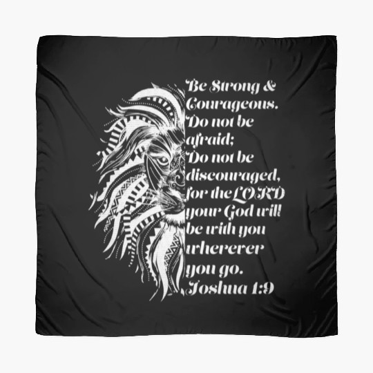 Christian Lion Joshua 19 Be Strong, Courageous Bib Scarves