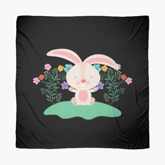 Easter Bunny Rabbit With Red Carrot Scarves