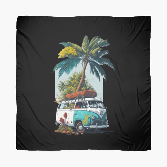 travel car caravan summer coco tree Scarves