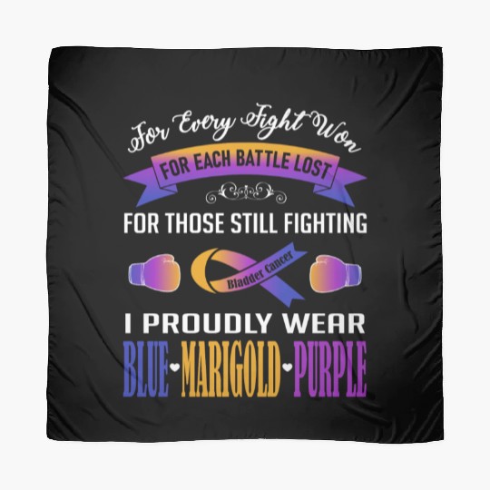 I Proudly Wear Blue Marigold Purple Bladder Cancer Scarves