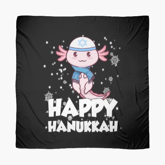 Happy Hanukkah Axolotl Kawaii Cute Axolotl Lover Scarves