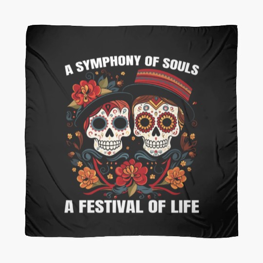 Dia De Los Muertos Sugar Skull Mexican Holiday Scarves