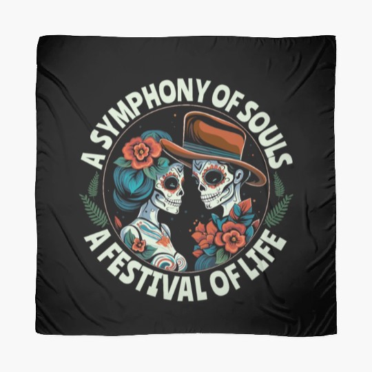 Dia De Los Muertos Sugar Skull Mexican Holiday Scarves