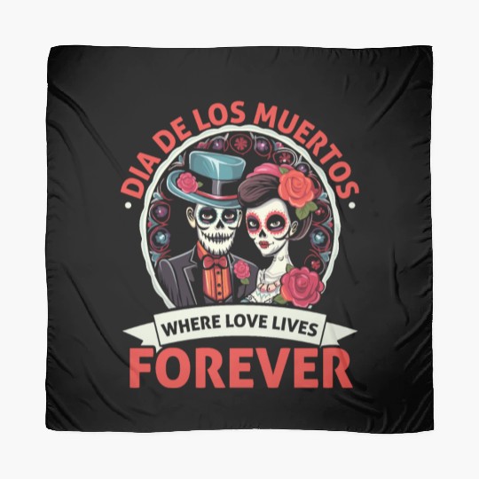 Dia De Los Muertos Sugar Skull Mexican Holiday Scarves