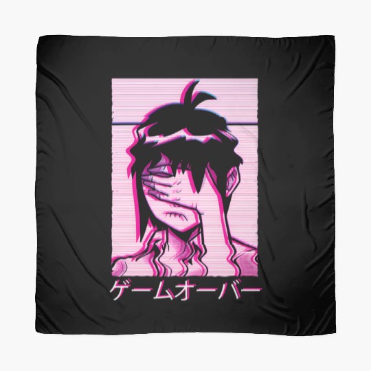 Vaporwave E Japanese Aesthetic Anime Sad E Scarves