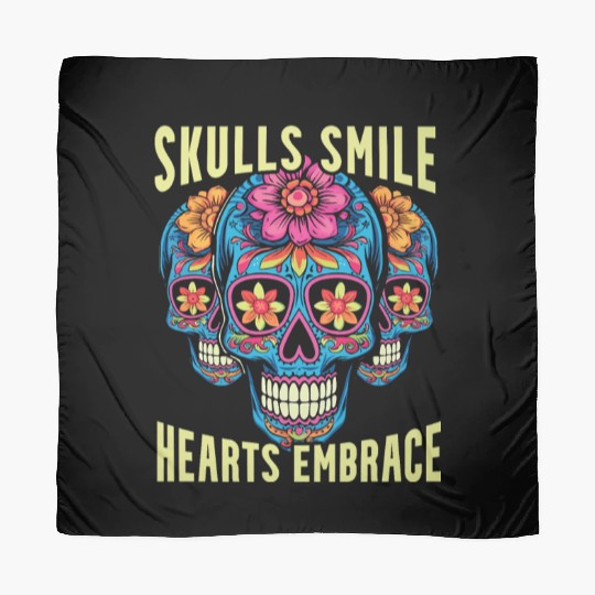 Dia De Los Muertos Sugar Skull Mexican Holiday Scarves
