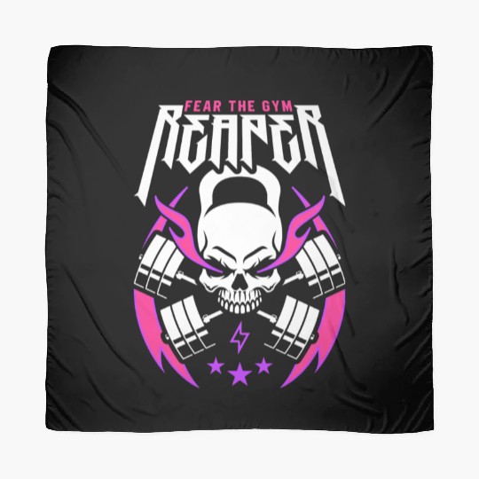 Fear The Gym Reaperabcdabcdabcdkettlebell Skull Scarves