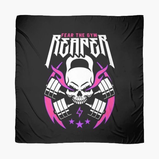 Fear The Gym Reaperabcdabcdabcdkettlebell Skull Scarves