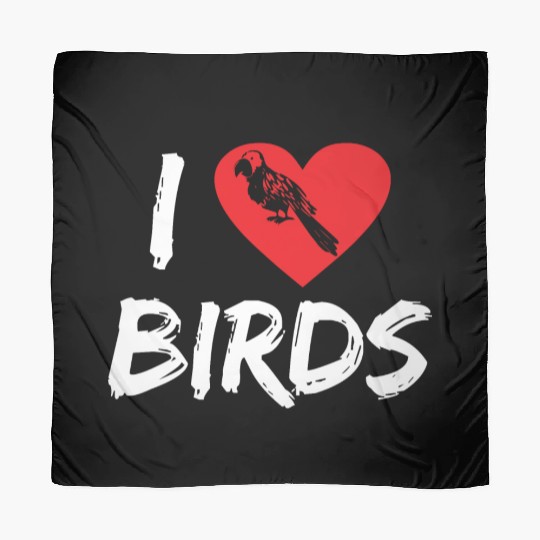 Bird Lover Heart Cute Birdwatcher Parrot Heron Scarves