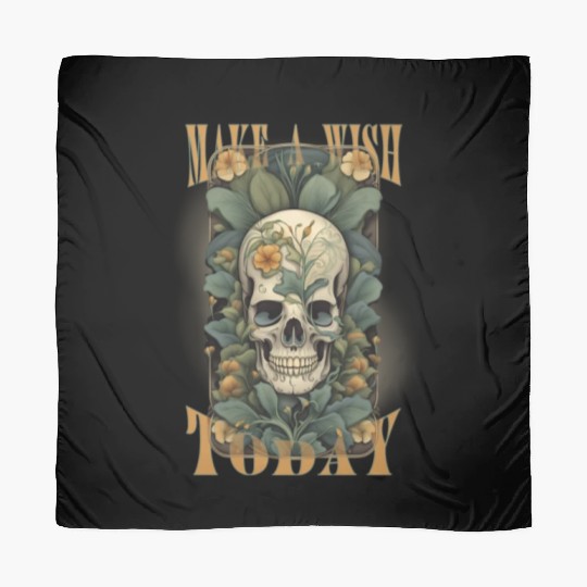 Art deco style Skull with flowers and Motivation b Scarves