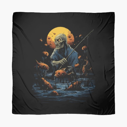 Haunted Fishing Trip Spooky Halloween Angler Scarves