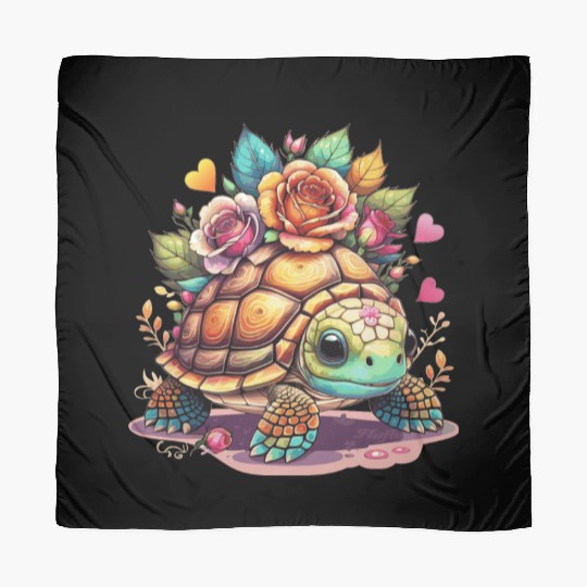Sweet Turtle among the roses Scarves