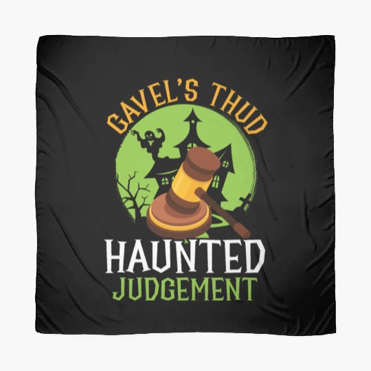 Gavel's Thud Haunted Judgment Lawyer Halloween Scarves