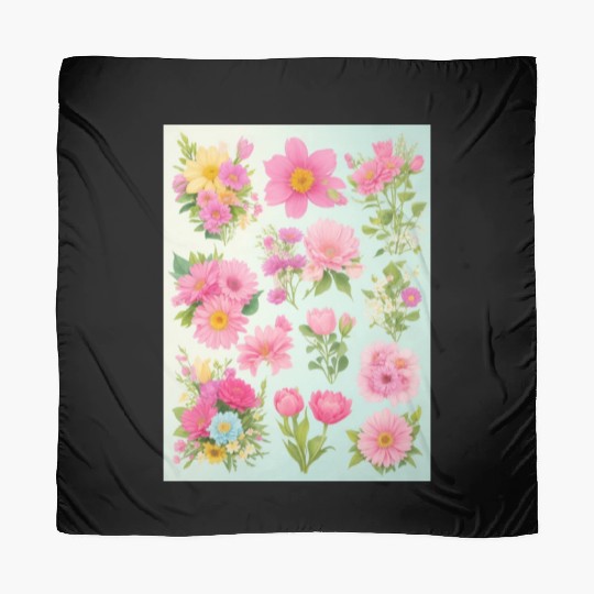 Iris and Indigo Spring Flowers Scarves