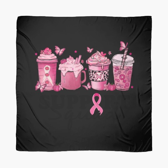 breast cancer coffee support squad Scarves