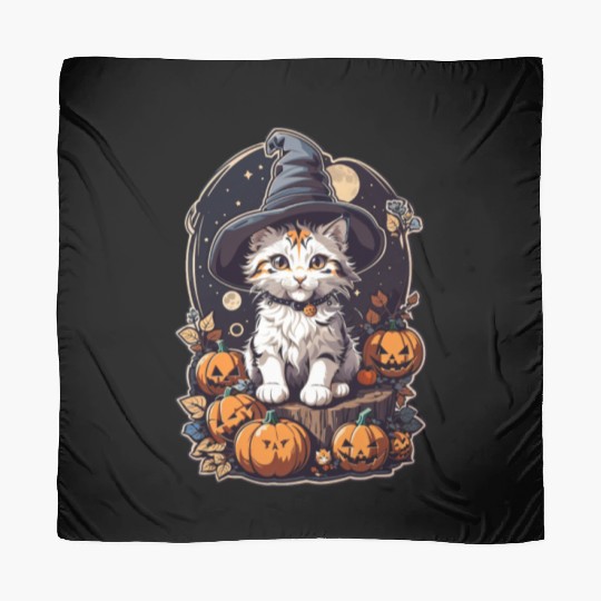 Happy Halloween Pumpkin Cat 50 Scarves