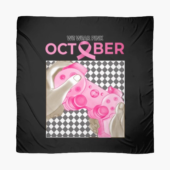 In October We Wear Pink Breast Cancer Scarves