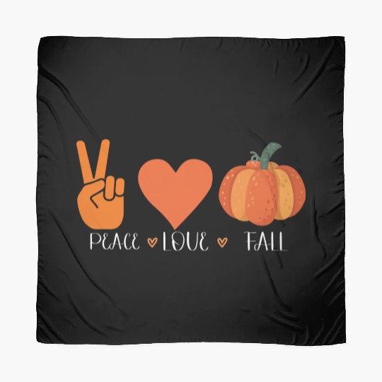 Peace Love Fall Autumn Lover Pumpkins Halloween Scarves
