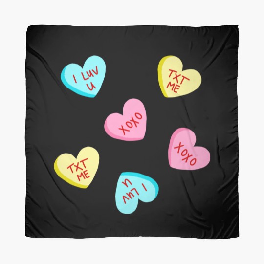 Sweet Candy Hearts Valentines Day Scarves