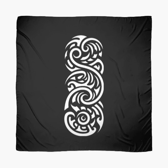 Intricate Maori Tattoo Design in white Scarves
