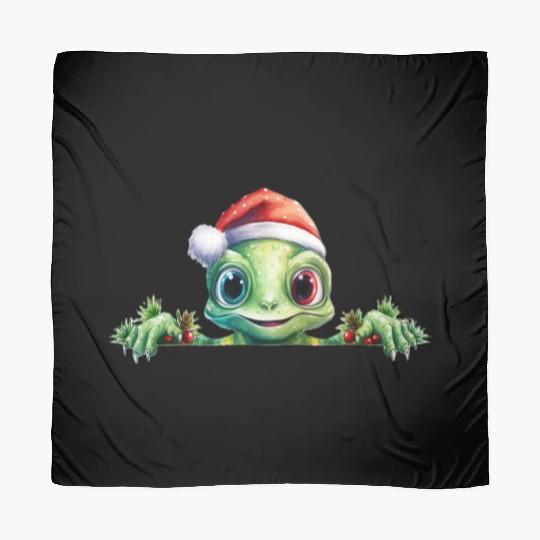 Winter Frog in a Santa Hat Scarves