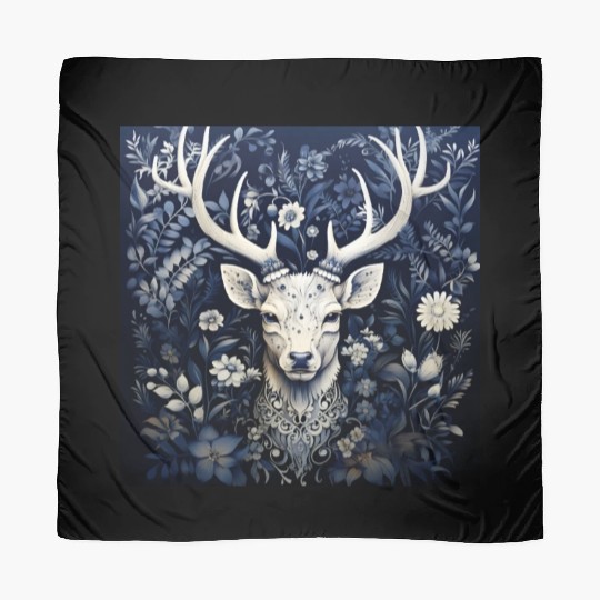 Enchanted Forest Deer Winter Bloom Scarves
