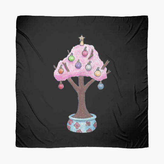 Christmas Cherry Tree Japanese Scarves