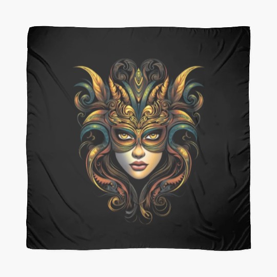 Mardi Gras Women Mardi Gras Mask Carnival Street Scarves