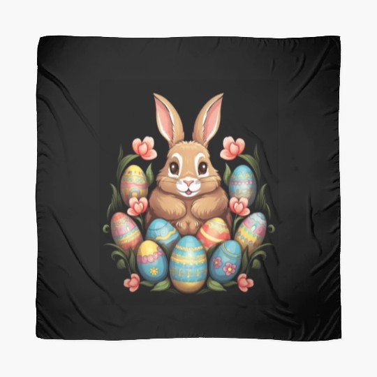 Easter Bunny Rabbit Colorful Eggs Easter Egg Hunt Scarves