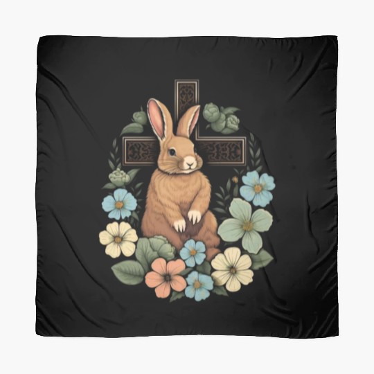 Christian Easter Day Cross Easter Bunny Rabbit Scarves