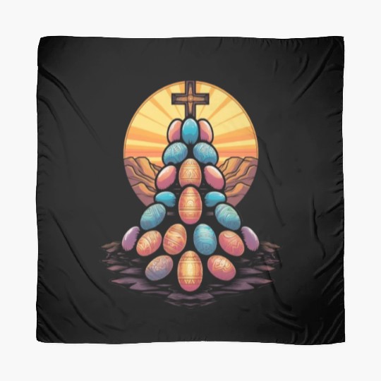 Christian Easter Day Cross Easter Egg Hunt Scarves