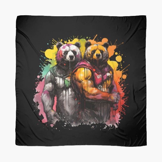 Bear Hug: 2 Big Bulky Bears, bears lovers Scarves