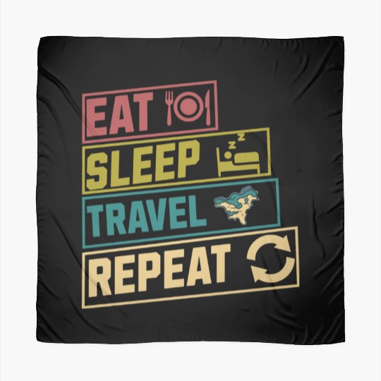Eat sleep travel repeat hobby Scarves