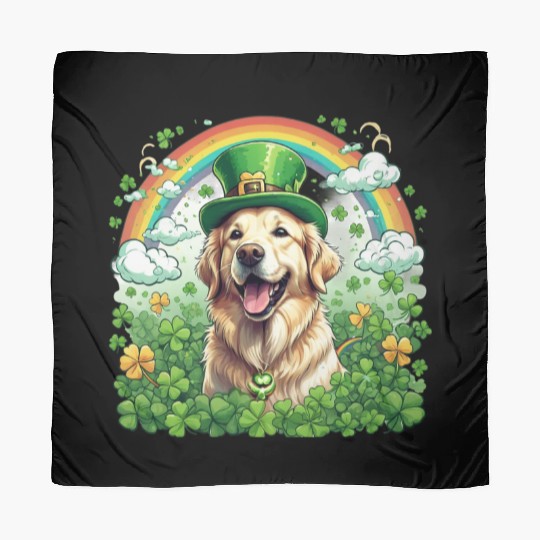 Green Hat and Clover I St. Patrick's Day Golden Scarves