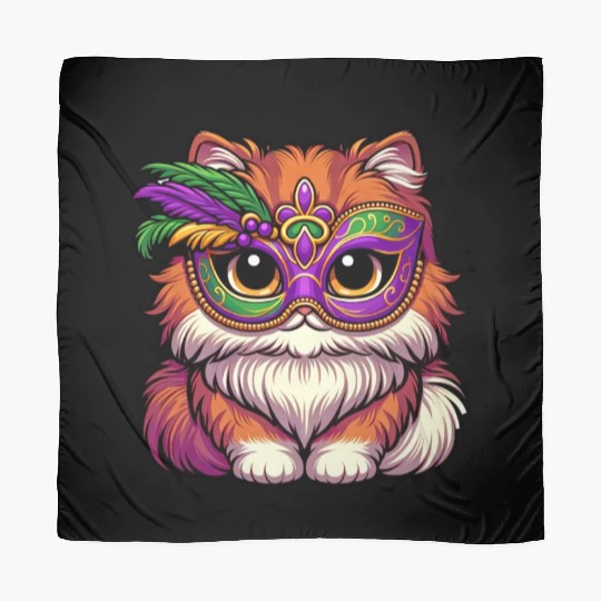 Mardi Gras Persian Cat, Dressed-up Cat Scarves