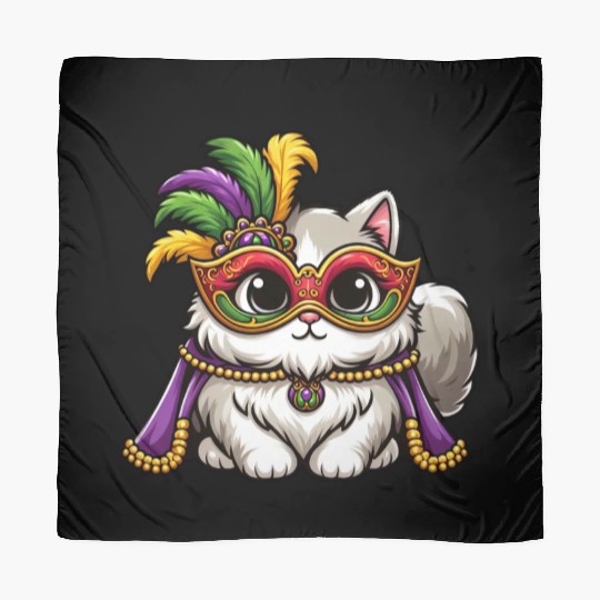 Mardi Gras Persian Cat, Masked Cat Costume Scarves