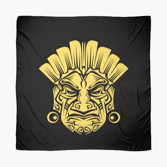 Amerindian-Inspired Face Fusion Mythical Ink Scarves