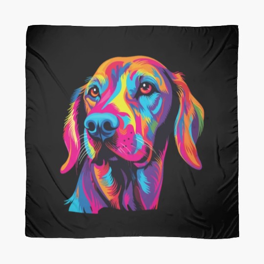 Watercolor Colorful Finnish Hound Scarves