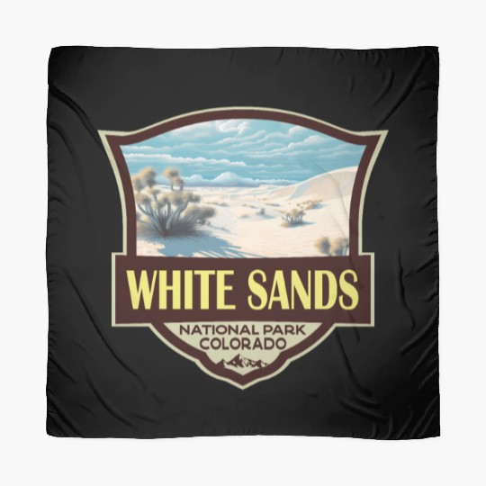 White Sands National Park Illustration Travel Art Scarves