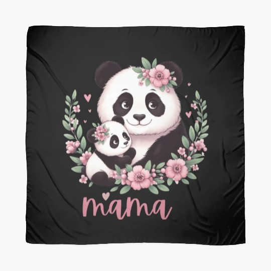 Panda Lover I Mama Panda And Cub Mother's Day Scarves
