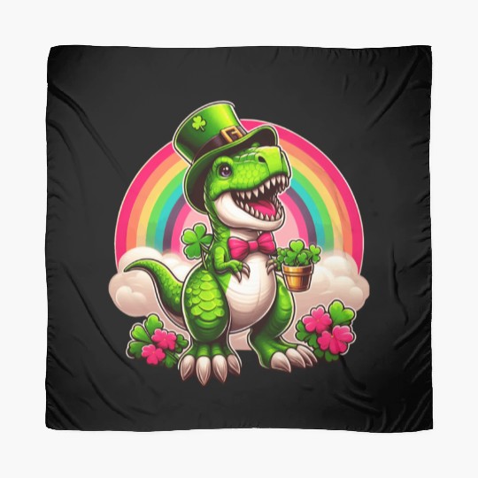 T- Rex Happy St Patricks Day Irish Rainbow Shamro Scarves