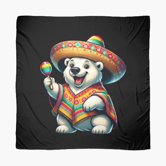 Cinco de Mayo Polar Bear: Festive Mood Scarves