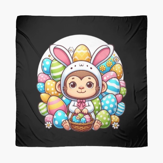 Easter Monkey in Bunny Costume Scarves