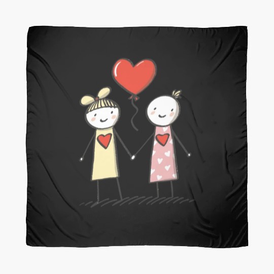 Stick Figure Lesbian Lovers Love Who You Want Scarves